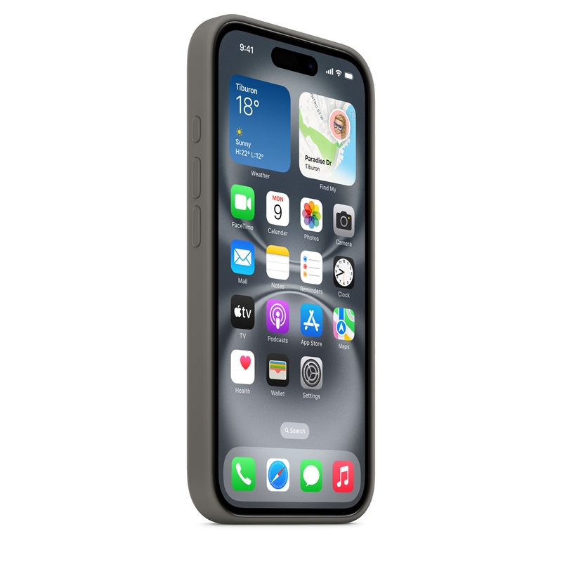 Apple Silicone Case - Silikonowe etui z MagSafe do iPhone 16 (górska szarość)