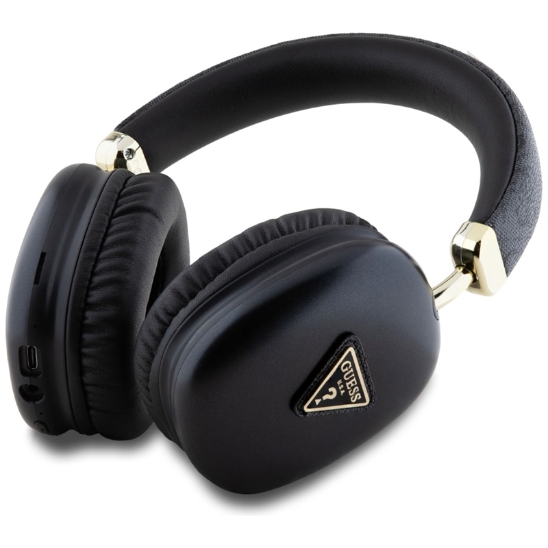 Guess 4G Triangle Logo - Bezprzewodowe słuchawki nauszne Bluetooth V5.3 (czarny)