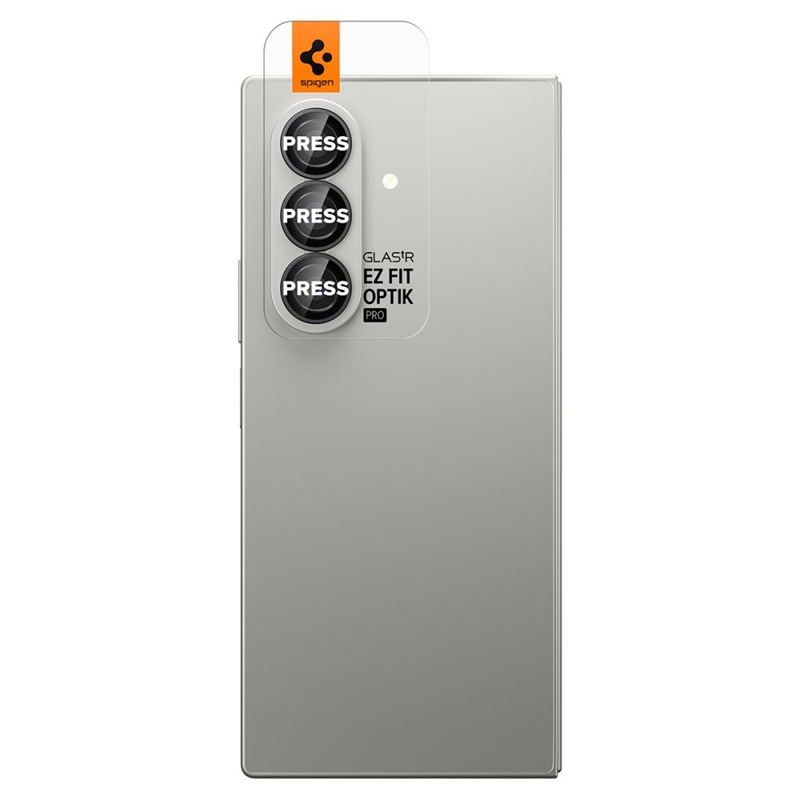 Spigen Optik Pro HD GLAS.TR EZ Fit Camera Protector 2-Pack - Szkło ochronne na obiektyw do Samsung Galaxy Z Fold 7 (2 szt)(Czarny)