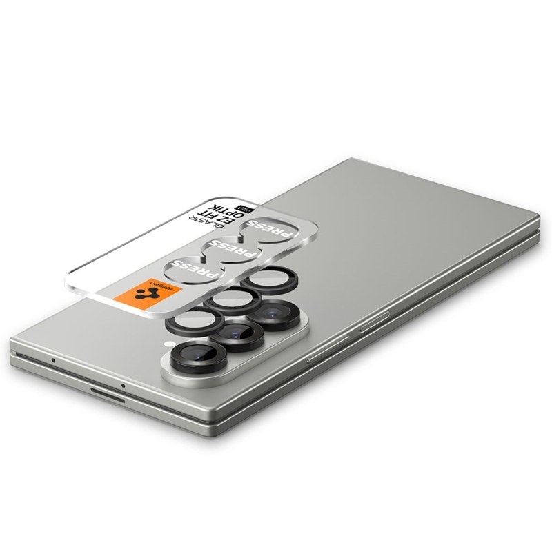 Spigen Optik Pro HD GLAS.TR EZ Fit Camera Protector 2-Pack - Szkło ochronne na obiektyw do Samsung Galaxy Z Fold 7 (2 szt)(Czarny)