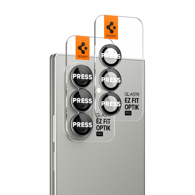 Spigen Optik Pro HD GLAS.TR EZ Fit Camera Protector 2-Pack - Szkło ochronne na obiektyw do Samsung Galaxy Z Fold 7 (2 szt)(Czarny)