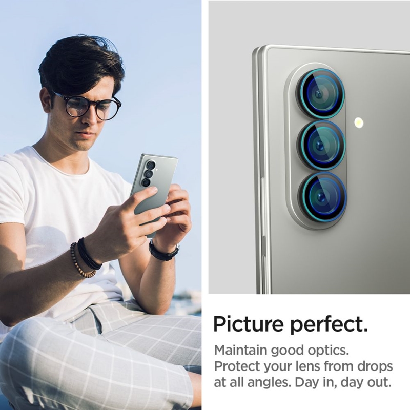 Spigen Optik Pro HD GLAS.TR EZ Fit Camera Protector 2-Pack - Szkło ochronne na obiektyw do Samsung Galaxy Z Fold 7 (2 szt)(Czarny)