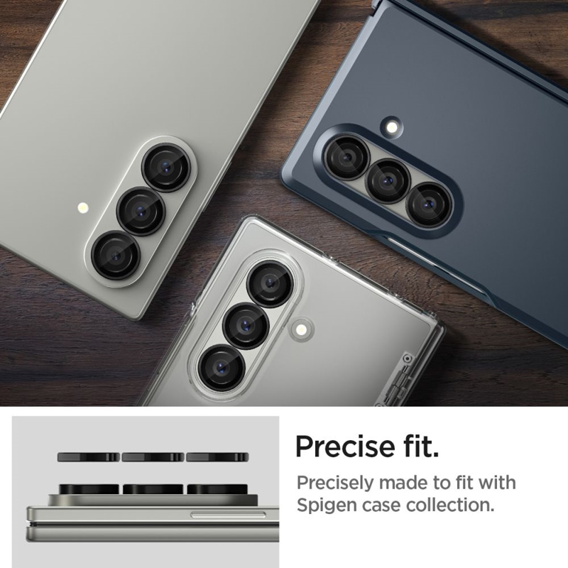 Spigen Optik Pro HD GLAS.TR EZ Fit Camera Protector 2-Pack - Szkło ochronne na obiektyw do Samsung Galaxy Z Fold 7 (2 szt)(Czarny)
