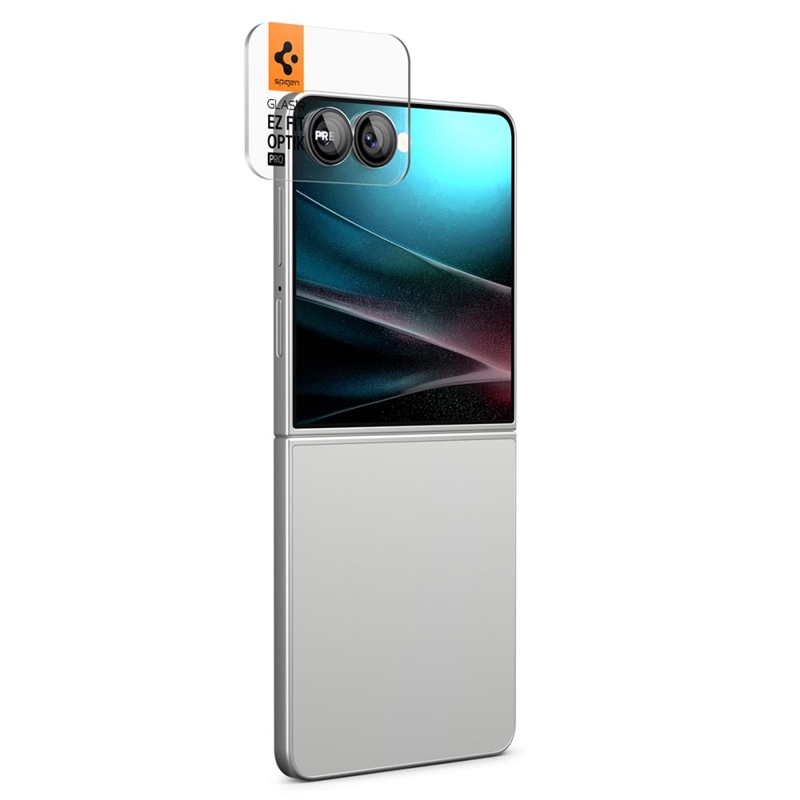 Spigen Optik Pro HD GLAS.TR EZ Fit Camera Protector 2-Pack - Szkło ochronne na obiektyw do Samsung Galaxy Z Flip 7 (Czarny)