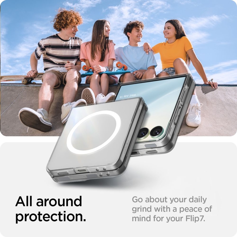 Spigen Airskin Mag MagSafe - Etui do Samsung Galaxy Z Flip 7 (Clear/White)