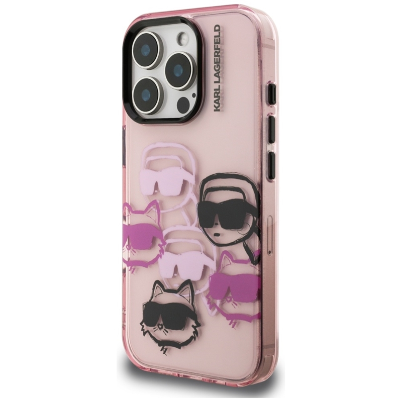 Karl Lagerfeld IML Multi K&C Head Pattern - Etui iPhone 16 Pro Max (różowy)