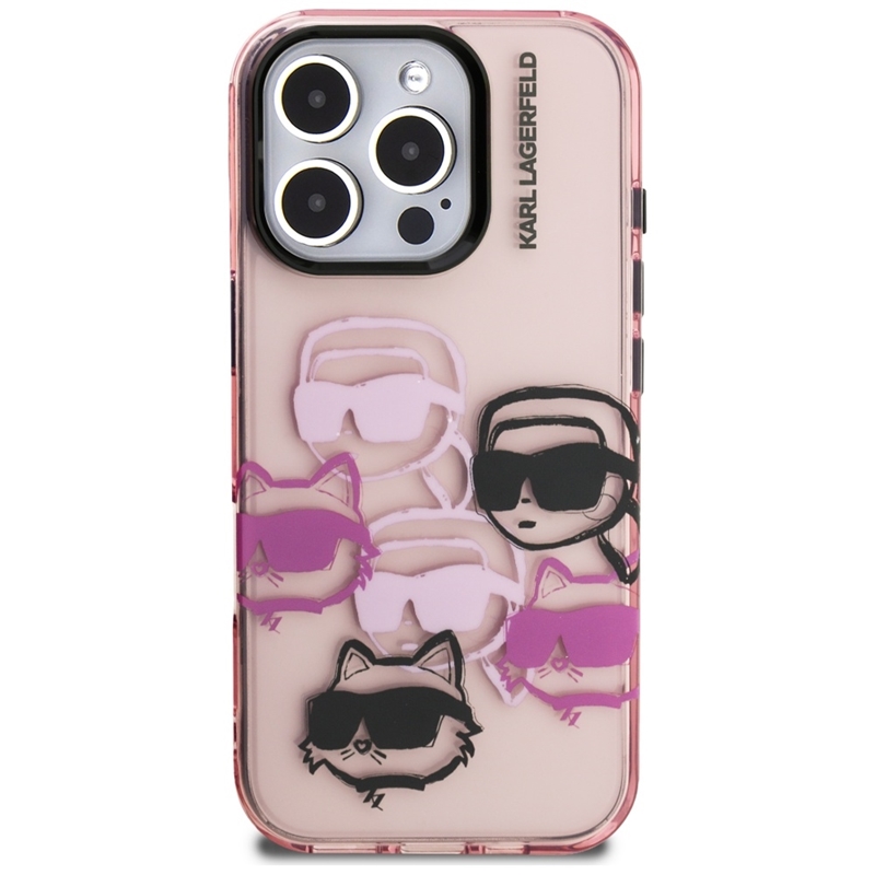 Karl Lagerfeld IML Multi K&C Head Pattern - Etui iPhone 16 Pro Max (różowy)
