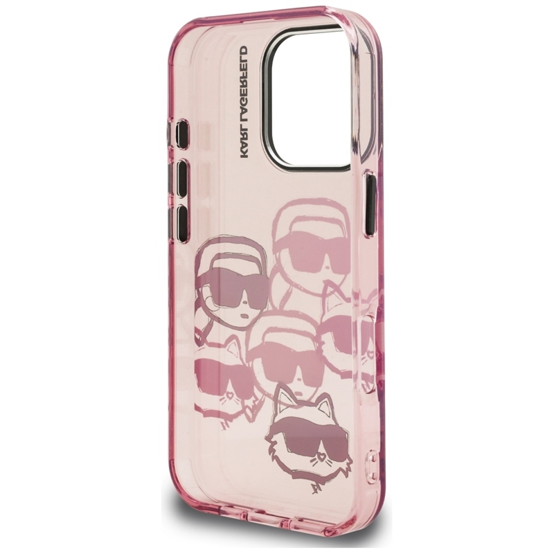 Karl Lagerfeld IML Multi K&C Head Pattern - Etui iPhone 16 Pro Max (różowy)