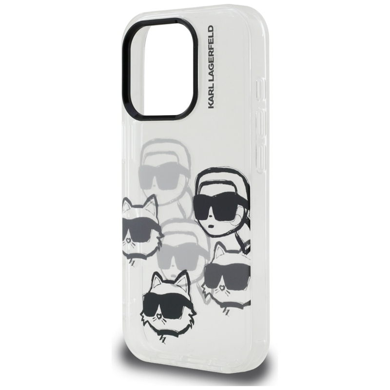 Karl Lagerfeld IML Multi K&C Head Pattern - Etui iPhone 16 Pro (przezroczysty)