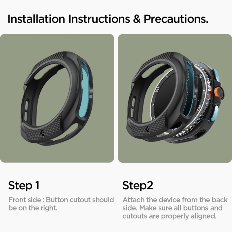 Spigen Liquid Air - Obudowa do Samsung Galaxy Watch 8 Classic 46 mm (Matte Black)