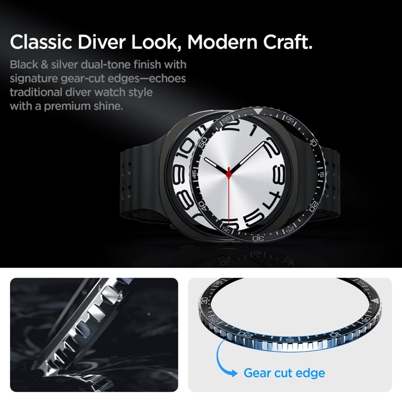 Spigen Bezel Tune Diver - Obudowa / Pierścien ochronny do Samsung Galaxy Watch 8 44 mm (Black)
