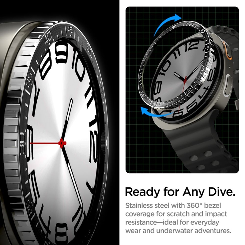 Spigen Bezel Tune Diver - Obudowa / Pierścien ochronny do Samsung Galaxy Watch 8 44 mm (Black)