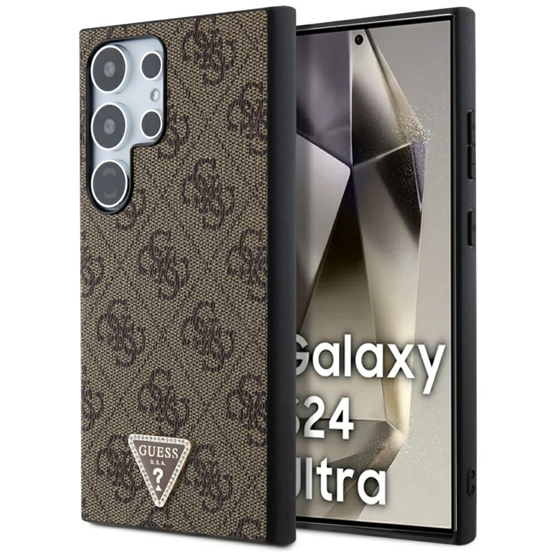 Guess 4G Triangle Strass - Etui Samsung Galaxy S24 Ultra (brązowy)
