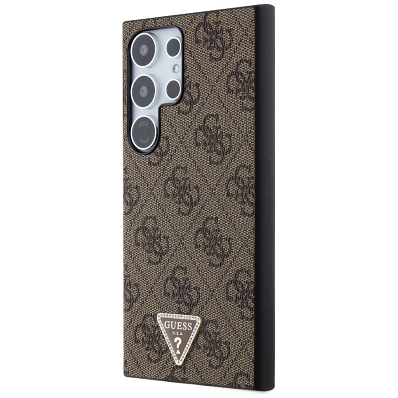 Guess 4G Triangle Strass - Etui Samsung Galaxy S24 Ultra (brązowy)