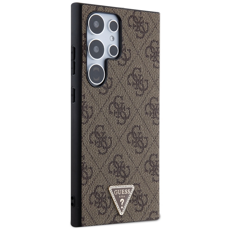 Guess 4G Triangle Strass - Etui Samsung Galaxy S24 Ultra (brązowy)