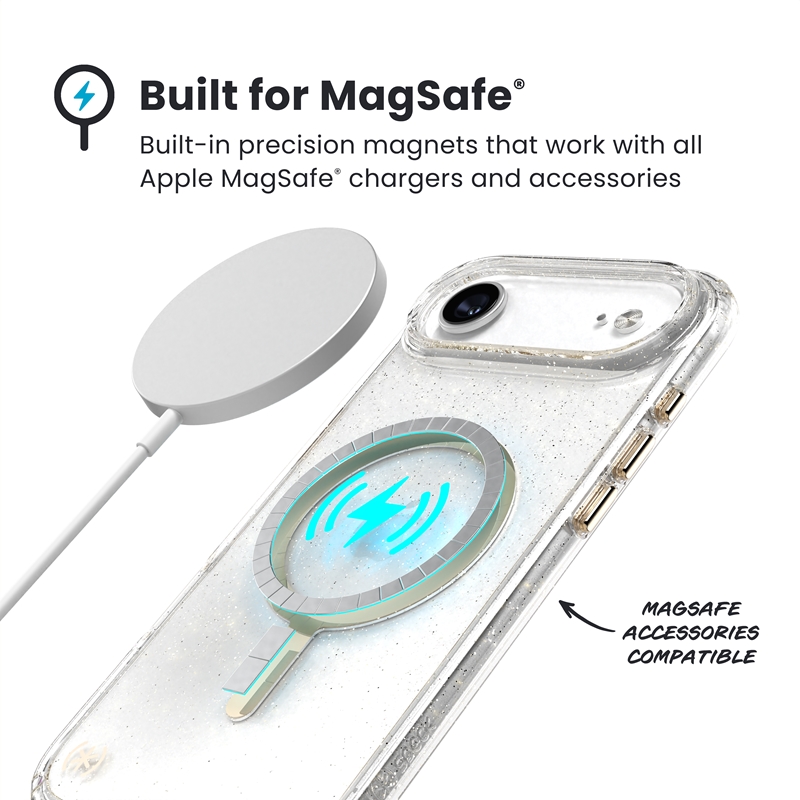 Speck Presidio Lux MagSafe - Etui iPhone Air (Glitter / Gold Metallic)