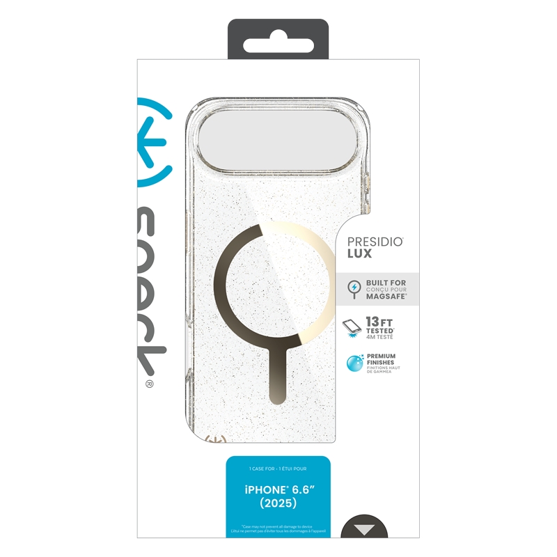 Speck Presidio Lux MagSafe - Etui iPhone Air (Glitter / Gold Metallic)