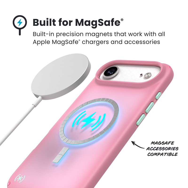 Speck Presidio Lux MagSafe - Etui iPhone Air (Ibis Pink / Dark Ibis / Kanon Green)