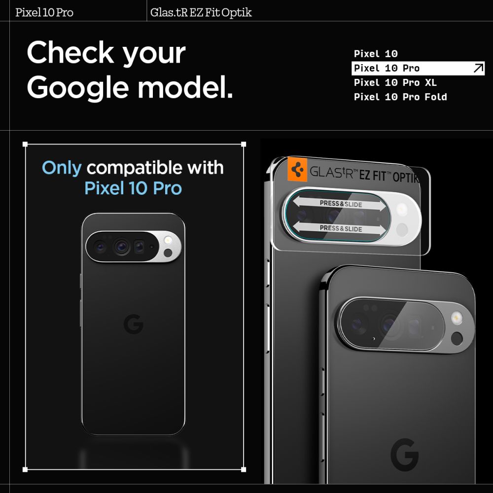 Spigen Optik GLAS.TR Camera Protector 2-Pack - Szkło ochronne na obiektyw do Google Pixel 10 Pro (Crystal Clear)
