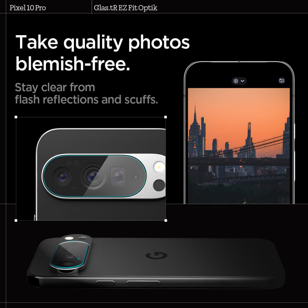 Spigen Optik GLAS.TR Camera Protector 2-Pack - Szkło ochronne na obiektyw do Google Pixel 10 Pro (Crystal Clear)