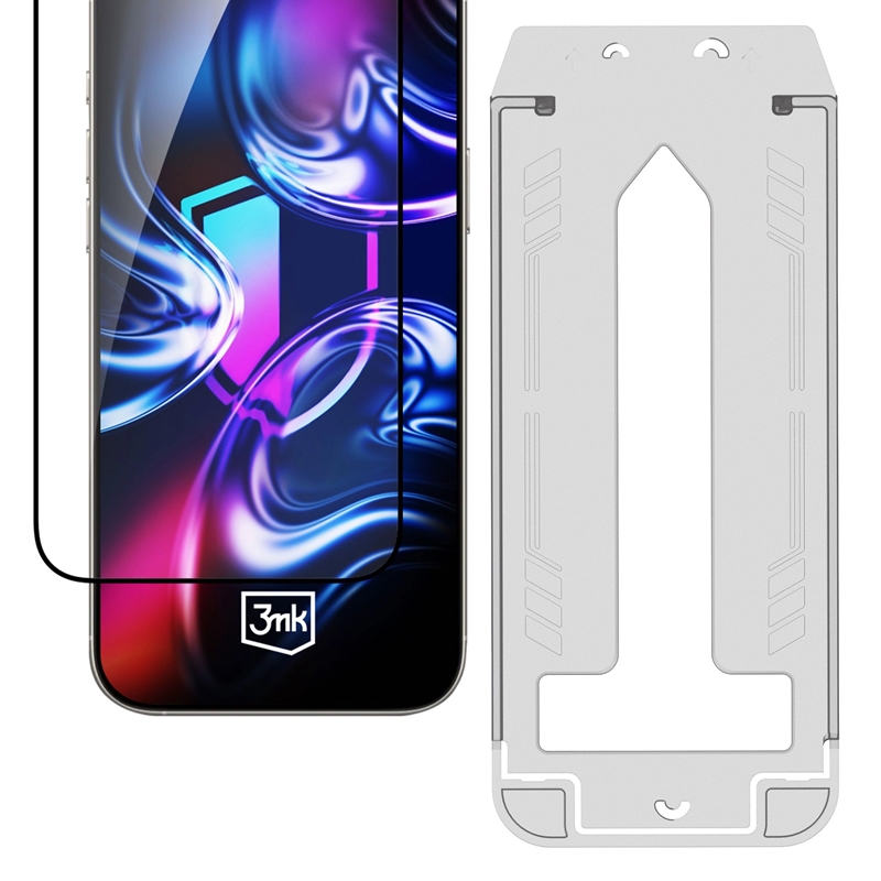 3mk HardGlass Max - Szkło hartowane z aplikatorem do iPhone Air (Czarny)