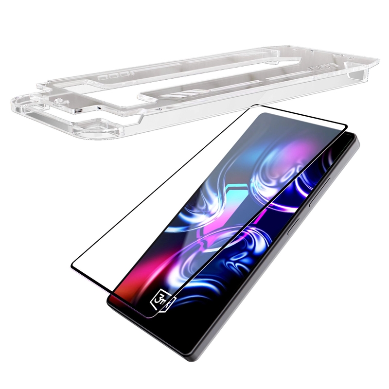 3mk HardGlass Max - Szkło hartowane z aplikatorem do iPhone Air (Czarny)
