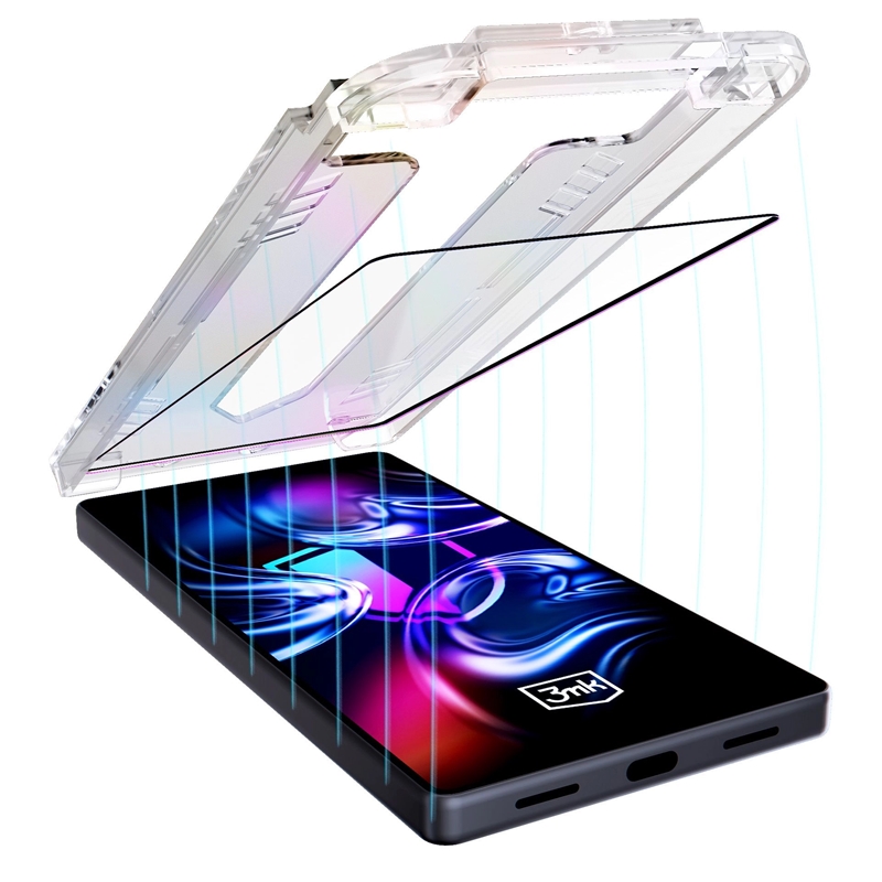 3mk HardGlass Max - Szkło hartowane z aplikatorem do iPhone Air (Czarny)