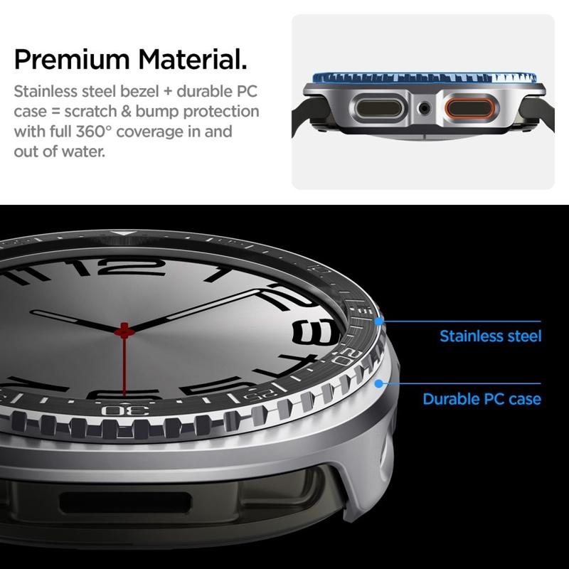 Spigen Bezel Tune Pro Diver - Obudowa / Pierścień ochronny do Samsung Galaxy Watch 8 44 mm (Black)