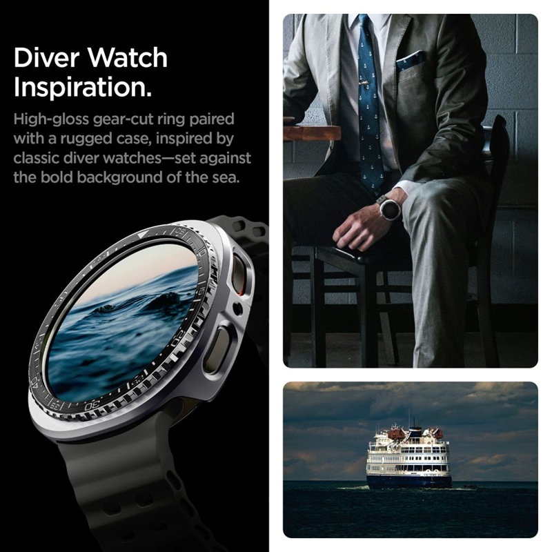 Spigen Bezel Tune Pro Diver - Obudowa / Pierścień ochronny do Samsung Galaxy Watch 8 44 mm (Black)