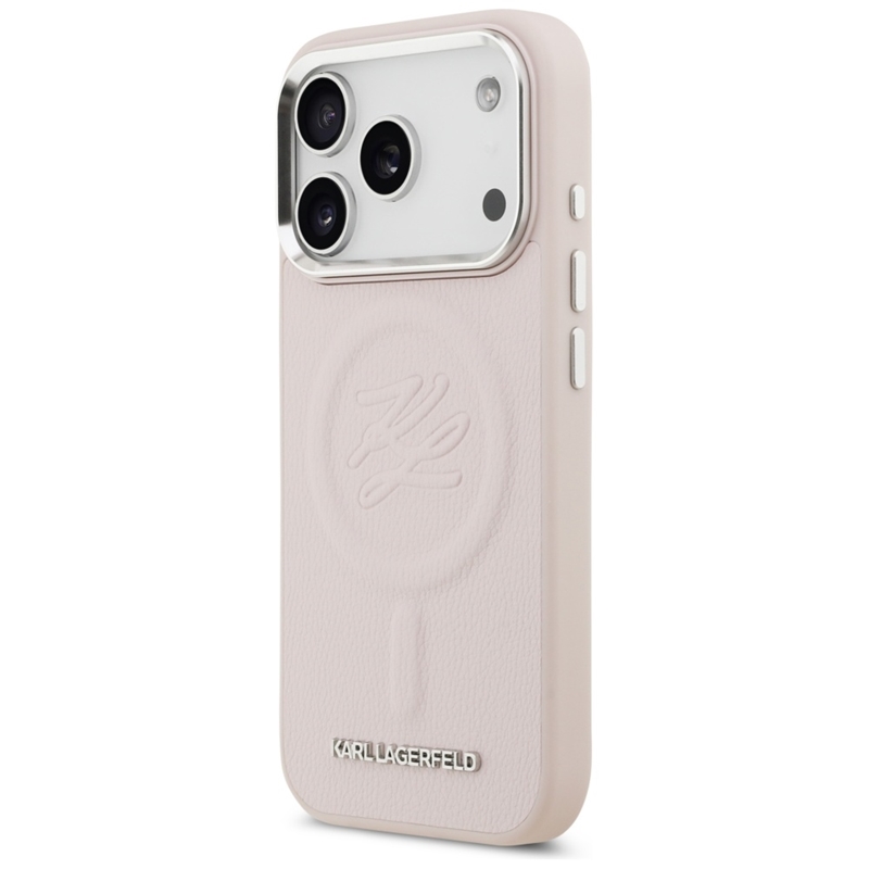 Karl Lagerfeld Initial & Metal Logo MagSafe - Etui iPhone 17 Pro Max (różowy)