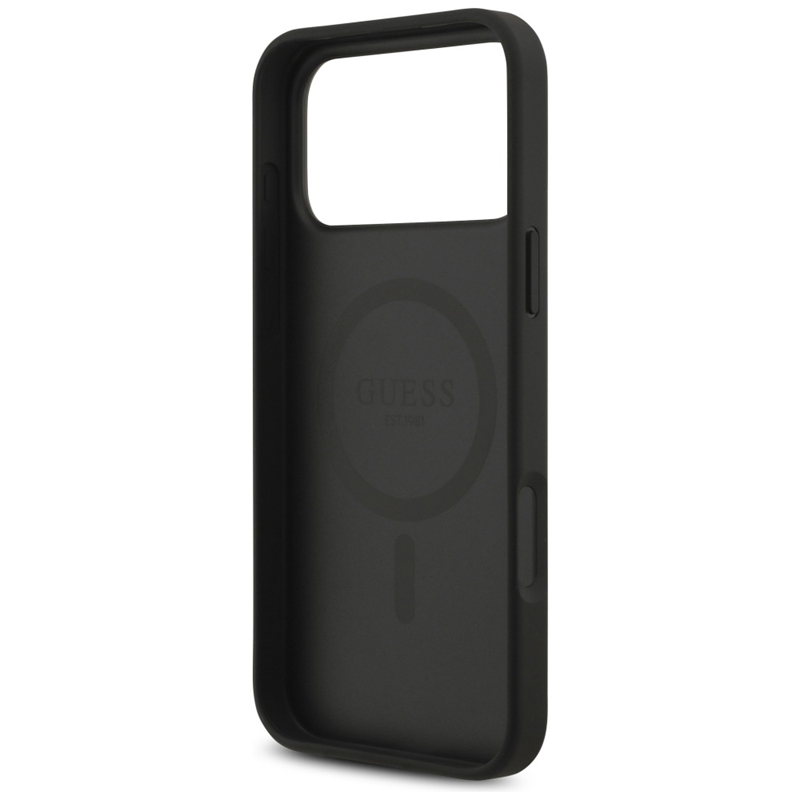 Guess 4G Circle Classic Logo MagSafe - Etui iPhone 17 Pro Max (czarny)