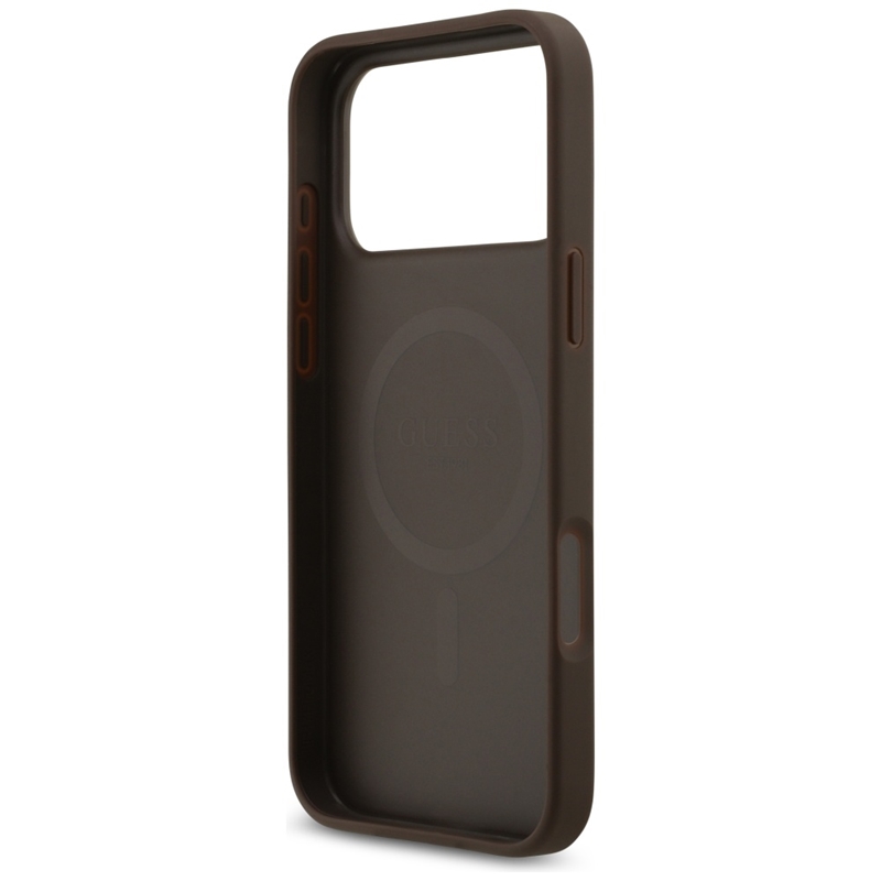 Guess 4G Circle Classic Logo MagSafe - Etui iPhone 17 Pro Max (brązowy)