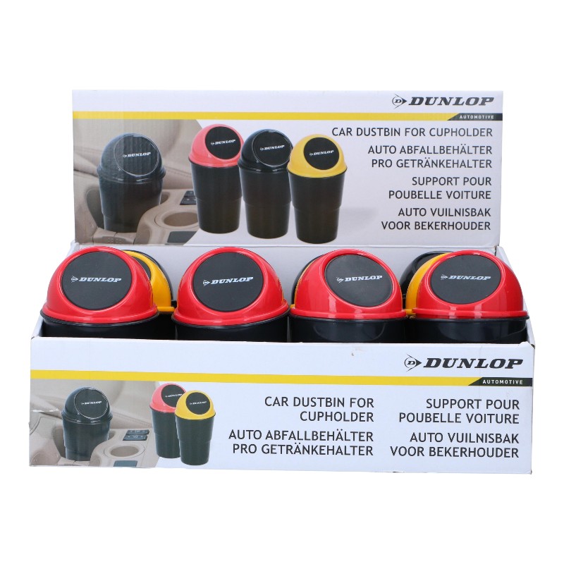 Dunlop - Kosz na śmieci do samochodu 400 ml 10x17 cm (Czarny)