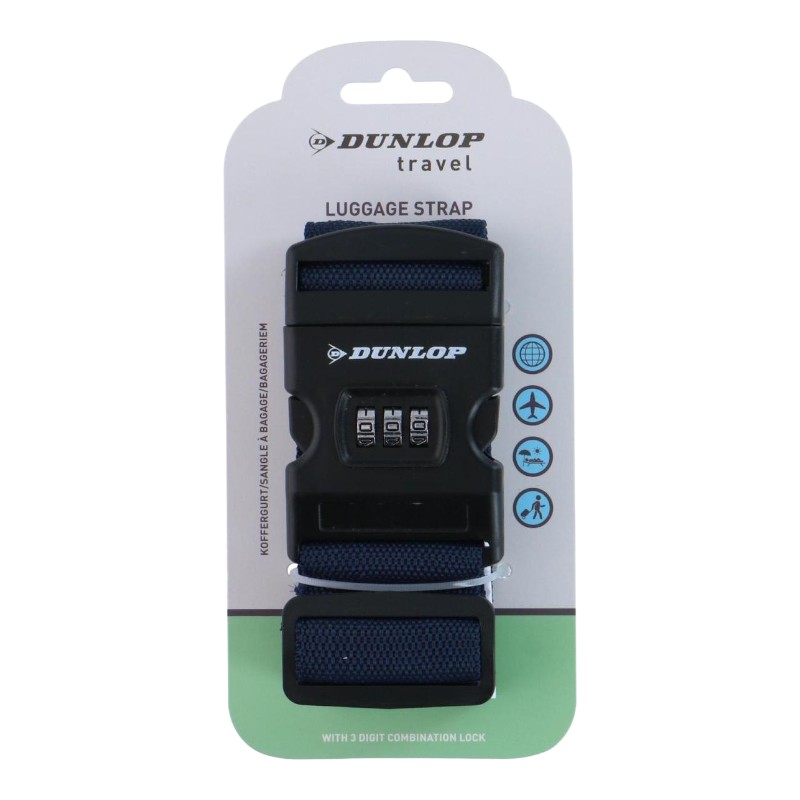 Dunlop - Pas zabezpieczający do walizki na szyfr 200x5 cm (Niebieski)