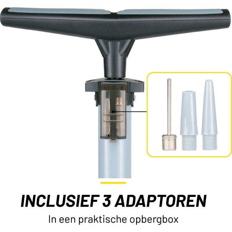 Dunlop - Pompka podłogowa do rowerów, piłek, materacy z manometrem (Niebieski)