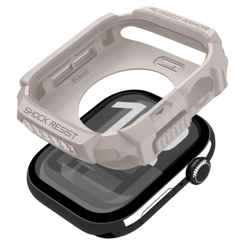 Spigen Rugged Armor V2 - Obudowa do Apple Watch 10 / 11 42 mm (Dune Beige)