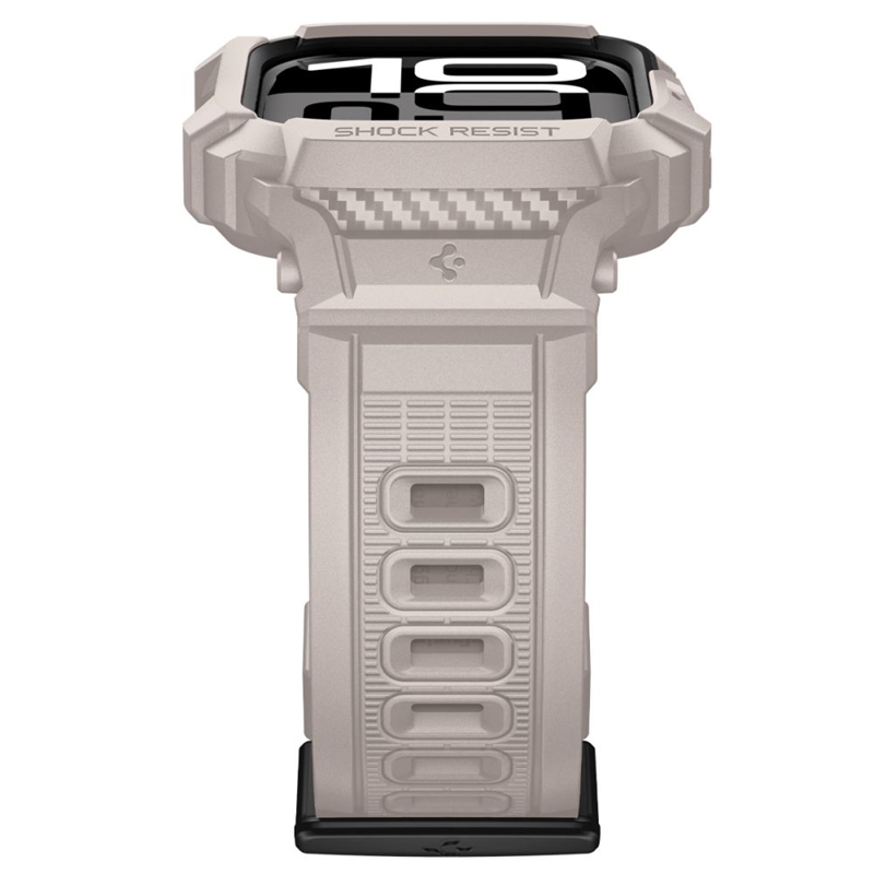 Spigen Rugged Armor Pro V2 – Pasek z obudową do Apple Watch 10 / 11 42 mm (Dune Beige)