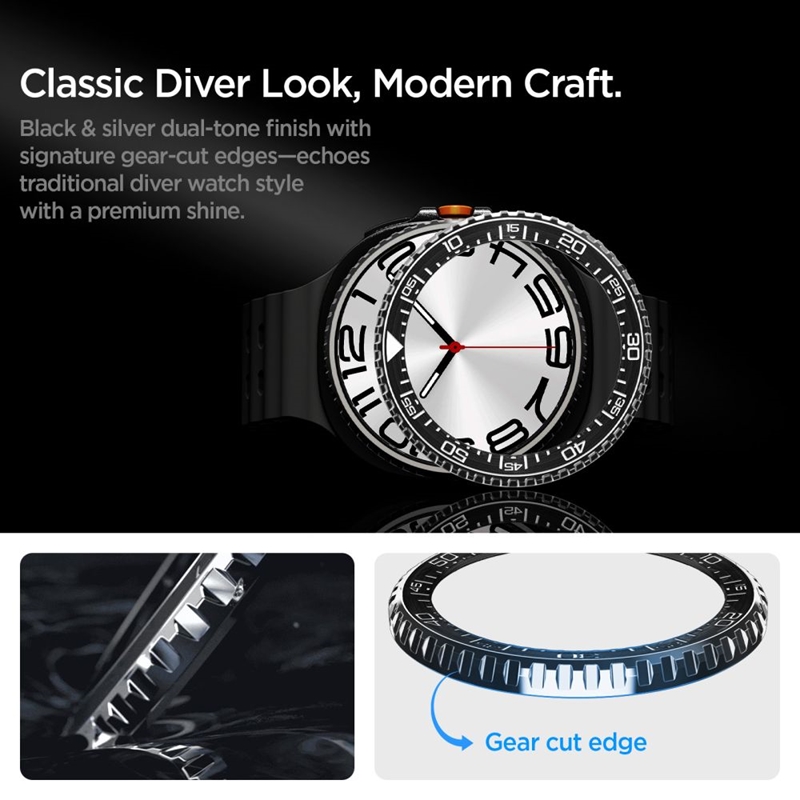 Spigen Bezel Tune Pro Diver - Obudowa / Pierścień ochronny do Samsung Galaxy Watch 8 Classic 46 mm (Silver)