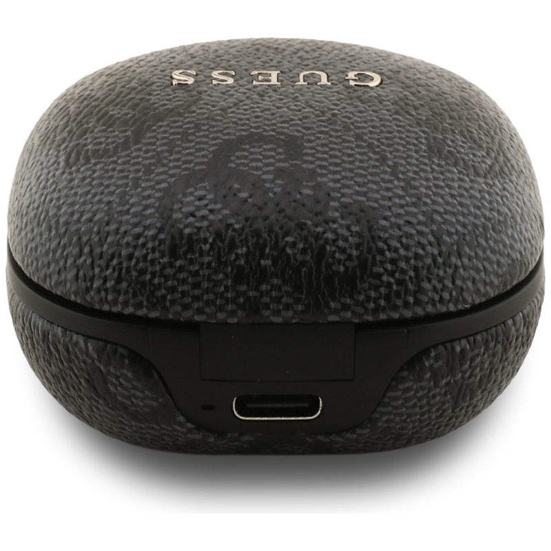 Guess 4G Classic Metal Logo - Słuchawki Bluetooth TWS ENC + etui ładujące (czarny)