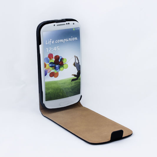 Geffy - Etui Samsung Galaxy S4 Eco Leather flip black Geffy - Etui Samsung Galaxy S4 Eco Leather flip black