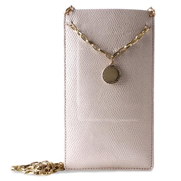 PURO GLAM Chain - Etui uniwersalne do smartfonów z 2 kieszeniami na karty w/gold chain XXL (perłowy) PURO GLAM Chain - Etui uniwersalne do smartfonów z 2 kieszeniami na karty w/gold chain XXL (perłowy)