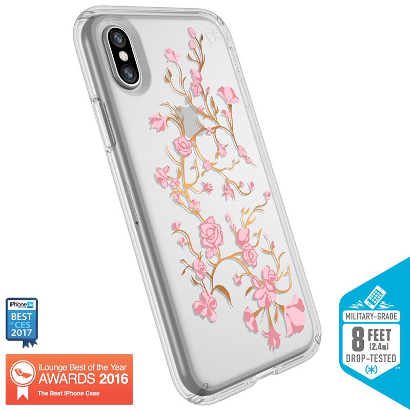 Speck Presidio Clear with Print - Etui iPhone X (Goldenblossoms Pink/Clear) Speck Presidio Clear with Print - Etui iPhone X (Goldenblossoms Pink/Clear)