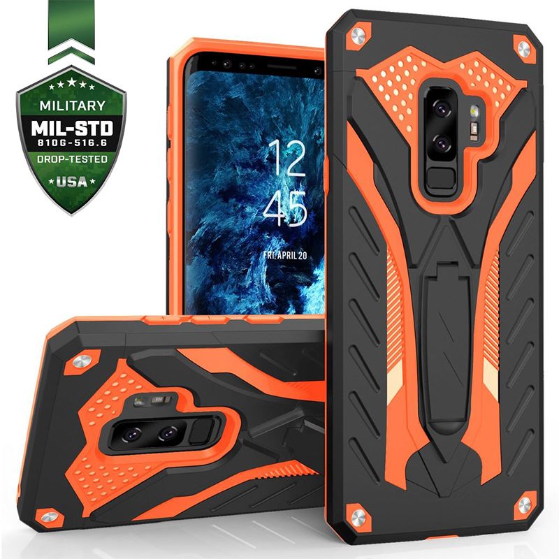 Zizo Static Cover - Pancerne etui Samsung Galaxy S9+ z podstawką (Black/Orange) Zizo Static Cover - Pancerne etui Samsung Galaxy S9+ z podstawką (Black/Orange)