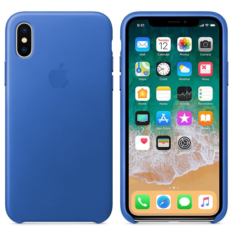Apple Leather Case - Skórzane etui iPhone X (ostry błękit) Apple Leather Case - Skórzane etui iPhone X (ostry błękit)