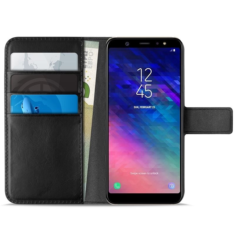 PURO Booklet Wallet Case - Etui Samsung Galaxy A6+ (2018) z kieszeniami na karty + stand up (czarny) PURO Booklet Wallet Case - Etui Samsung Galaxy A6+ (2018) z kieszeniami na karty + stand up (czarny)