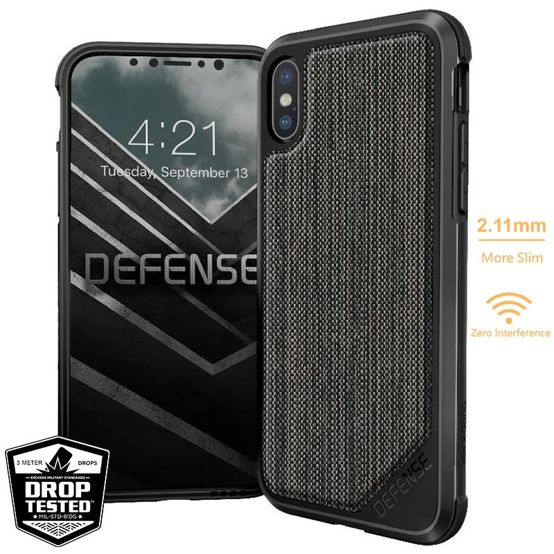 X-Doria Defense Lux - Etui aluminiowe iPhone X (Stripes Fabric) X-Doria Defense Lux - Etui aluminiowe iPhone X (Stripes Fabric)