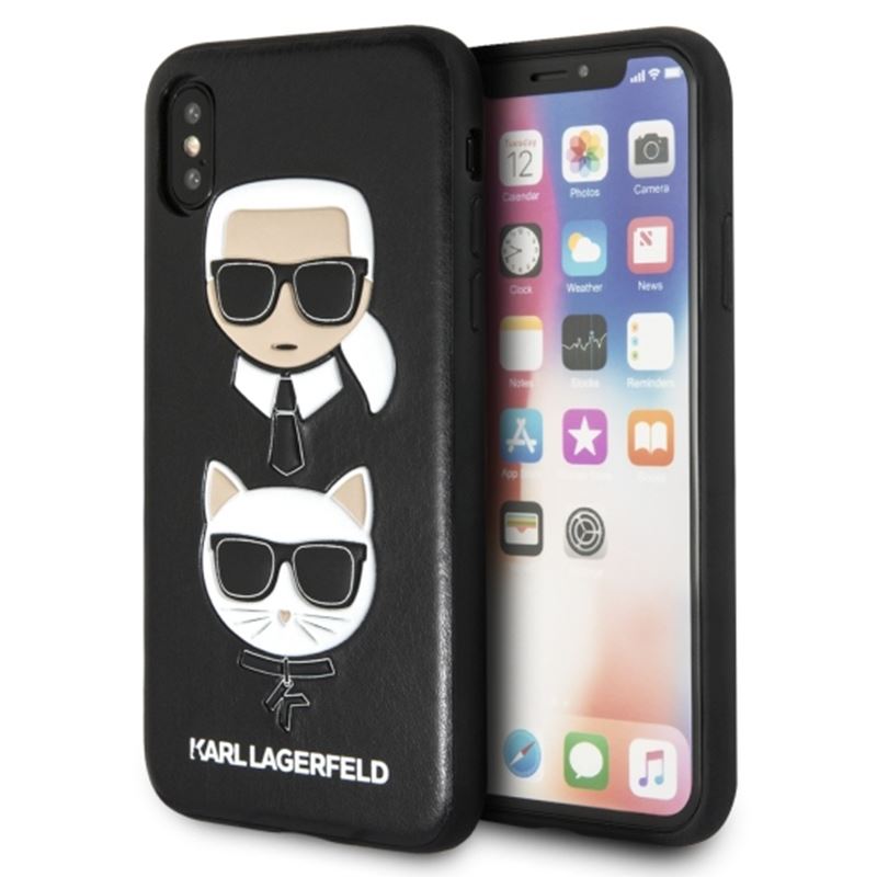 Karl Lagerfeld Embossed Case Karl & Choupette - Etui iPhone X (czarny) Karl Lagerfeld Embossed Case Karl & Choupette - Etui iPhone X (czarny)