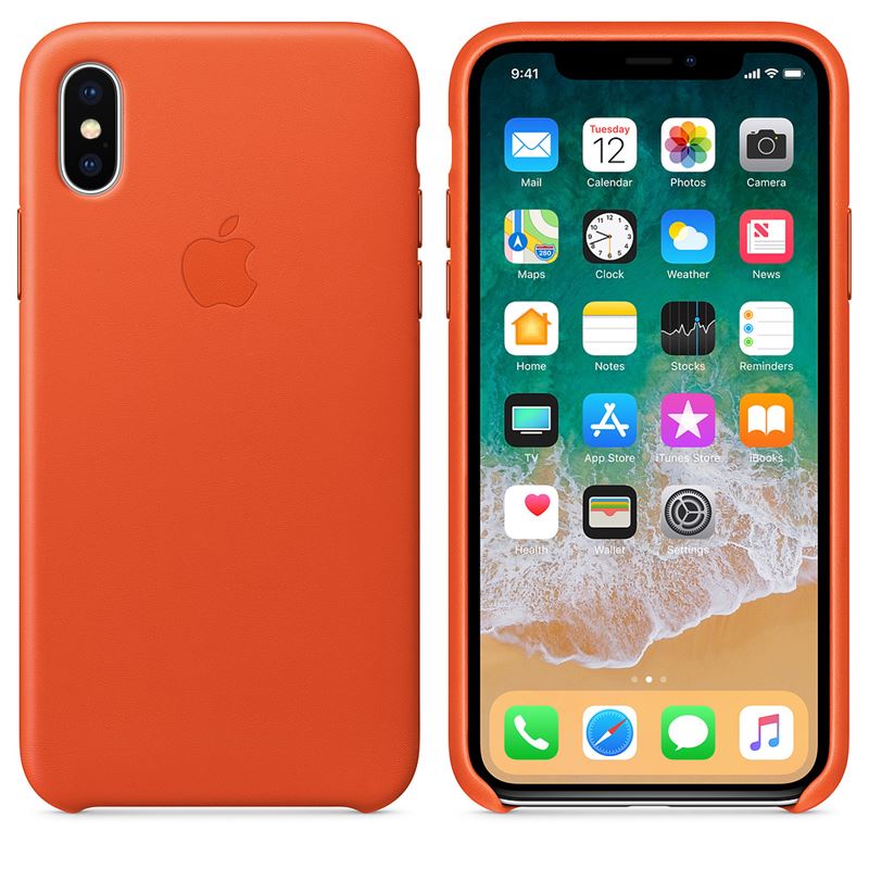 Apple Leather Case - Skórzane etui iPhone X (soczysta pomarańcza) Apple Leather Case - Skórzane etui iPhone X (soczysta pomarańcza)
