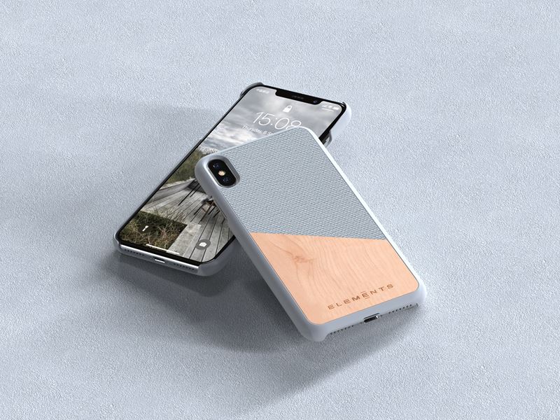 Nordic Elements Original Hel - Drewniane etui iPhone Xs Max (Light Grey)