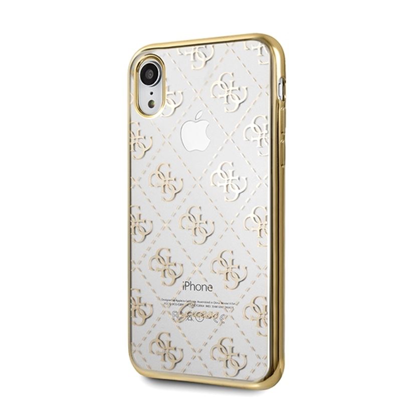 Guess 4G Transparent - Etui iPhone XR (złoty)